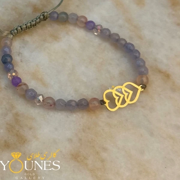 دستبند سه قلب طلا لیزری